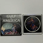 Rare Gulf of America Colorized Coin 250 Mintage 1 Troy Oz .999 Fine Silver Round