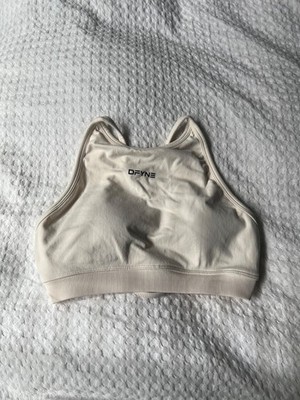 Dfyne High Neck Backless Sports Bra Tank Top/size small/color snow white