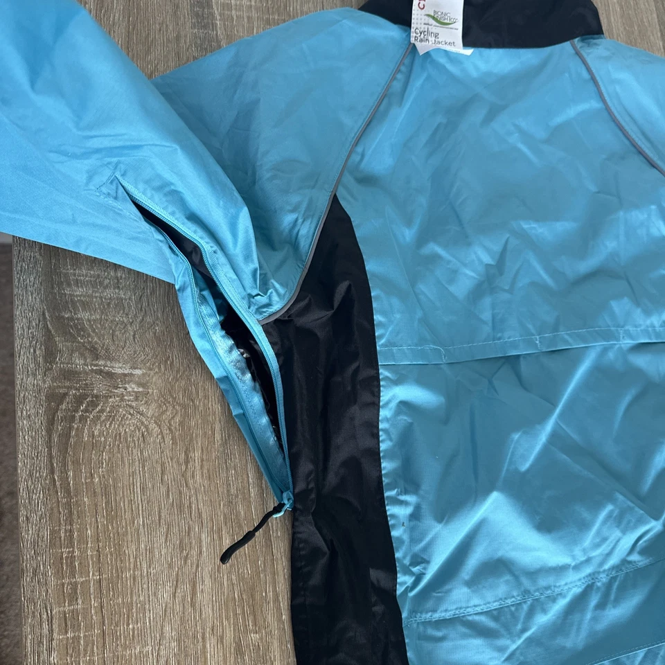 Cycling Rain Jacket Women’s Size UK 8 - 10 High Visibility Stripes Blue By Crane - Image 4 of 4