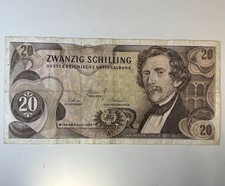 Austria 20 Schilling 1967 Bank Note 