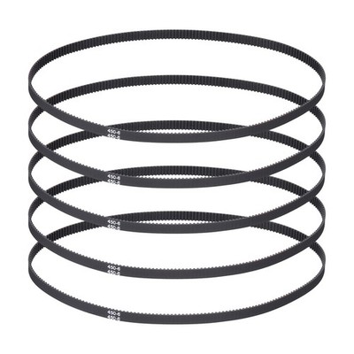 450mm GT-2 Timing Belt, 5pcs 6mm Width 2mm Pitch 3D Printing Closed Loop, Black