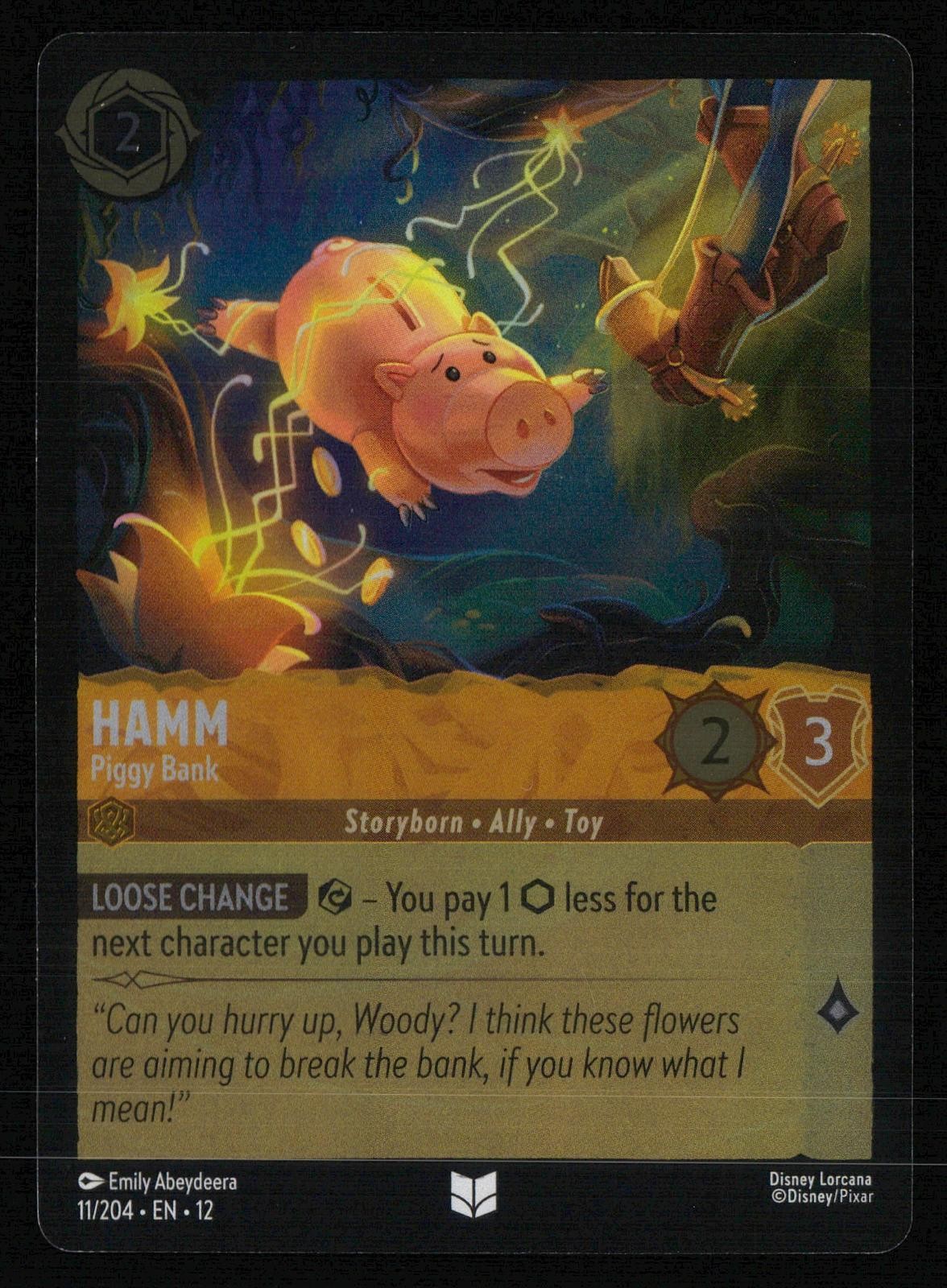Hamm - Piggy Bank 11/204 Uncommon Wilds Unknown Lorcana Cold Foil Near Mint