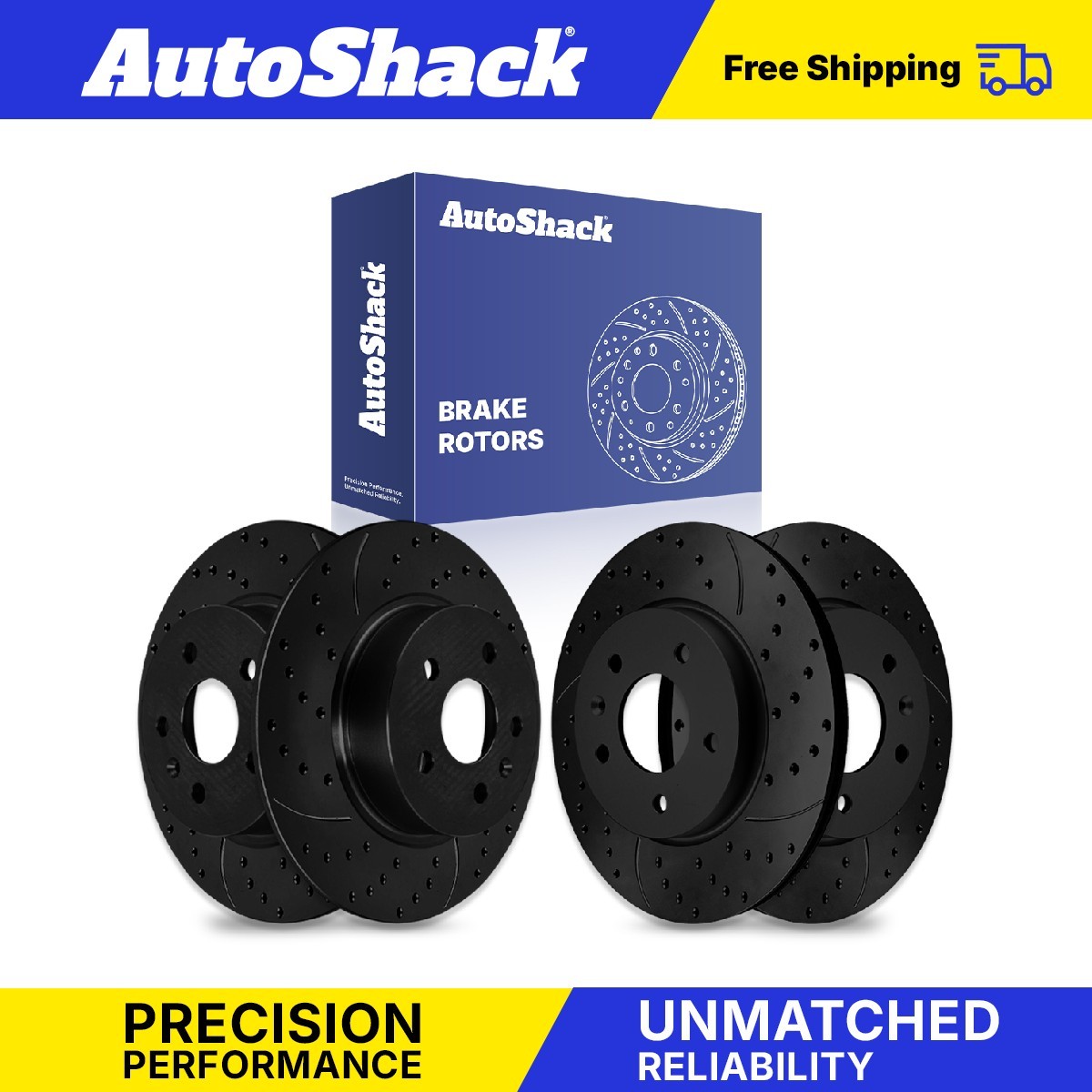 Front Rear Drilled Slotted Brake Rotors Set for Chevy Malibu Buick Regal