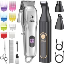 Dog Clippers for Grooming, Cordless Pet Shaver with Paw Trimmer Nail Grinder