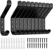 10-Pack Wall Hooks for Hanging Coat: 10KG Metal Strong Hook with Screw