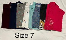 Girl’s SZ 7: Lot Of 8 Short Sleeve Tops: Jumping Beans/Tek Gear/SO: Pre-Owned