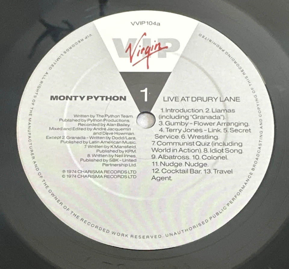 Monty Python "Live At Drury Lane" UK (1974) 12” Vinyl LP  Record Comedy Foto 4 de 4