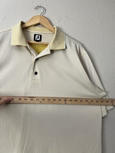 Footjoy Polo Camicia Manica Corta Uomo XL Giallo Cialda - Foto 8 di 9