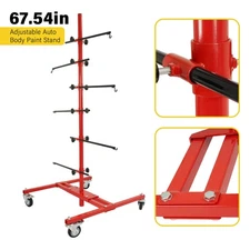 67.54'' Powder Coated Adjustable Tree Paint Stand For Autobody Door Fender Panel