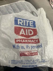 Large Rite Aid Pharmacy Store Plastic Bag Movie Prop Photo Vintage 