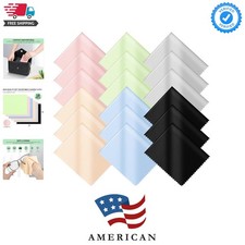 18 Pack Microfiber Cleaning Cloths 7" x 6" Multicolor Glasses Cleaning Cloth ...