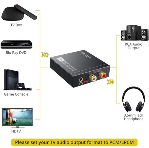 NEU Prozor 192KHz Digital zu Analog Audio Konverter 3,5mm Klinke Adapter PS3 DVD - Bild 2 von 9