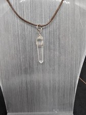 Bergkristall Anhänger Siberfarbene Metallfassung,30x6mm,gemessen Nur Den Stein.