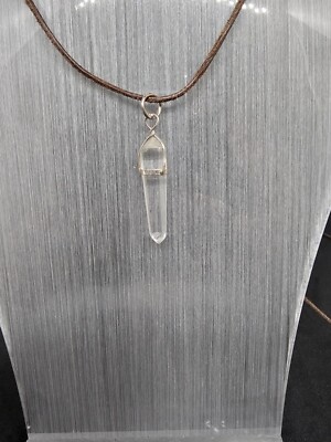 Bergkristall Anhänger Siberfarbene Metallfassung,30x6mm,gemessen Nur Den Stein.