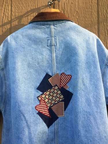 Sunbelt Blue Denim Jacket Raggedy Ann Andy Applique Woman Medium 31" Chore Coat - Picture 8 of 12