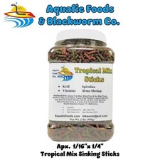 Tropical Mix Sinking Sticks, Great for Discus, Cichlids, All Tropicals