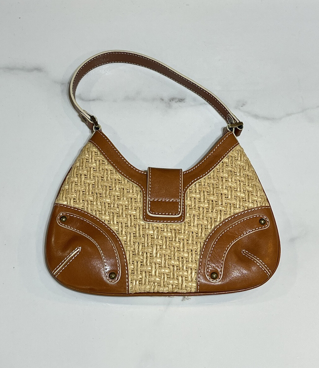 Rafe New York Hardware Brass Buckle Woven Straw Purse | eBay