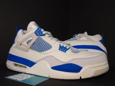 2006 Nike Air Jordan IV 4 Retro WHITE MILITARY BLUE CEMENT GREY 308497-141 DS 12 | eBay