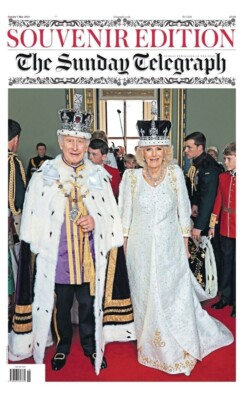 Sonntag Telegraph Zeitung Königliche Krönung 7. Mai König Karl III Ausgabe