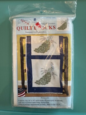 JACK DEMPSEY NEEDLE ART CROSS STITCH QUILT BLOCKS PEACOCK PATTERN #732-586