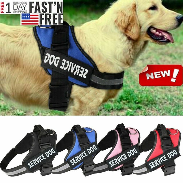 Reflective Service Pet Dog Training Vest Dog Harness Padded Label Patches XS2XL eBay