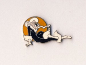 1989 PLANET STUDIOS Marvel THE BLACK CAT Todd McFarlane CLOISONNE PIN #084 MINT