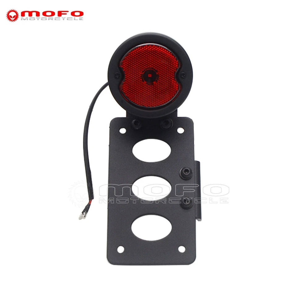 Soporte de luz de matrícula LED para luz trasera montaje lateral para Harley Café Racer Dyna Foto 4 de 4