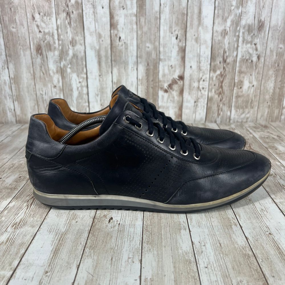 SAOLA Scarpe eleganti casual sneakers traforate in pelle nera Magnanni 13