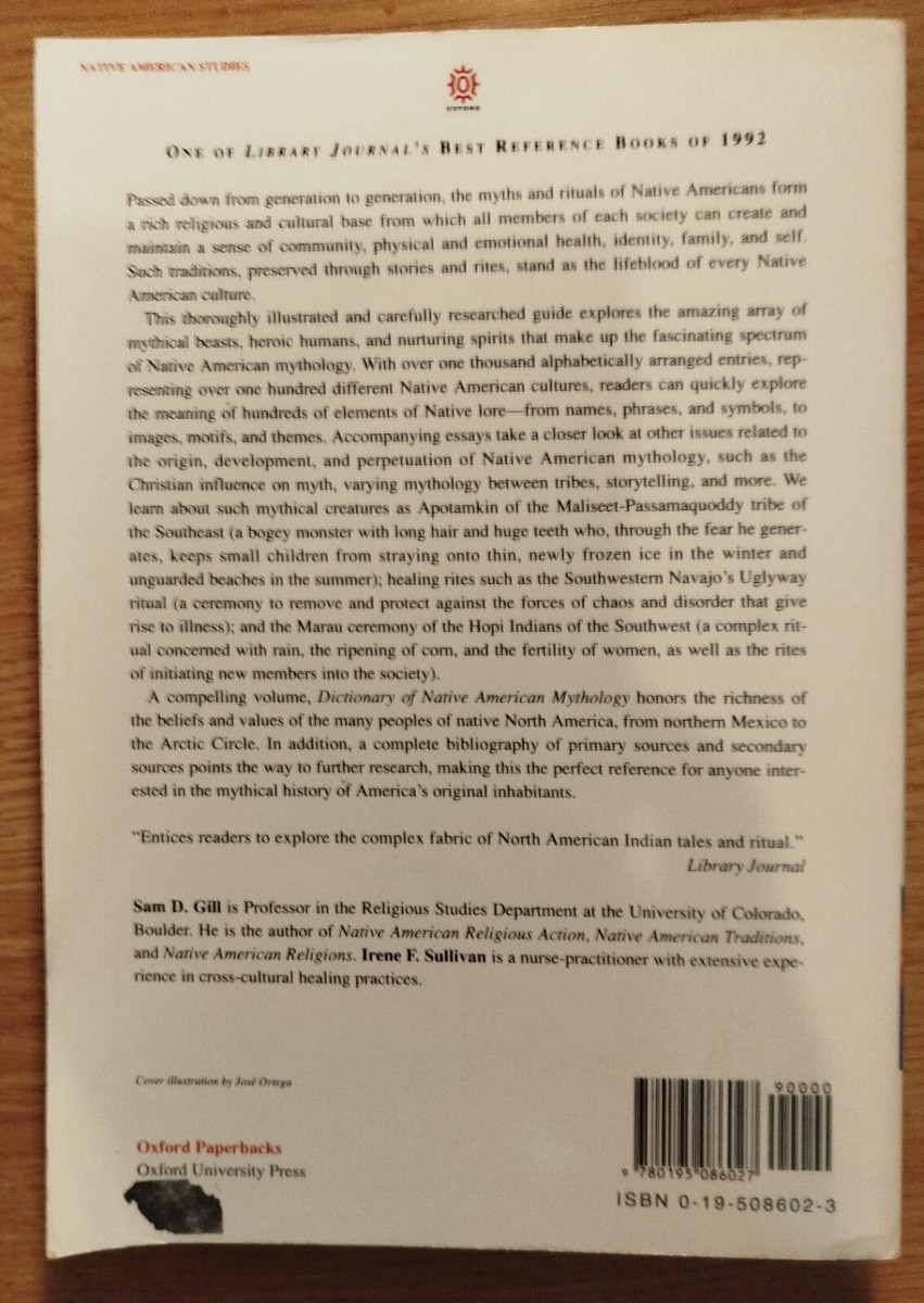 Dictionary of Native American Mythology by Sam D. Gill and Irene F