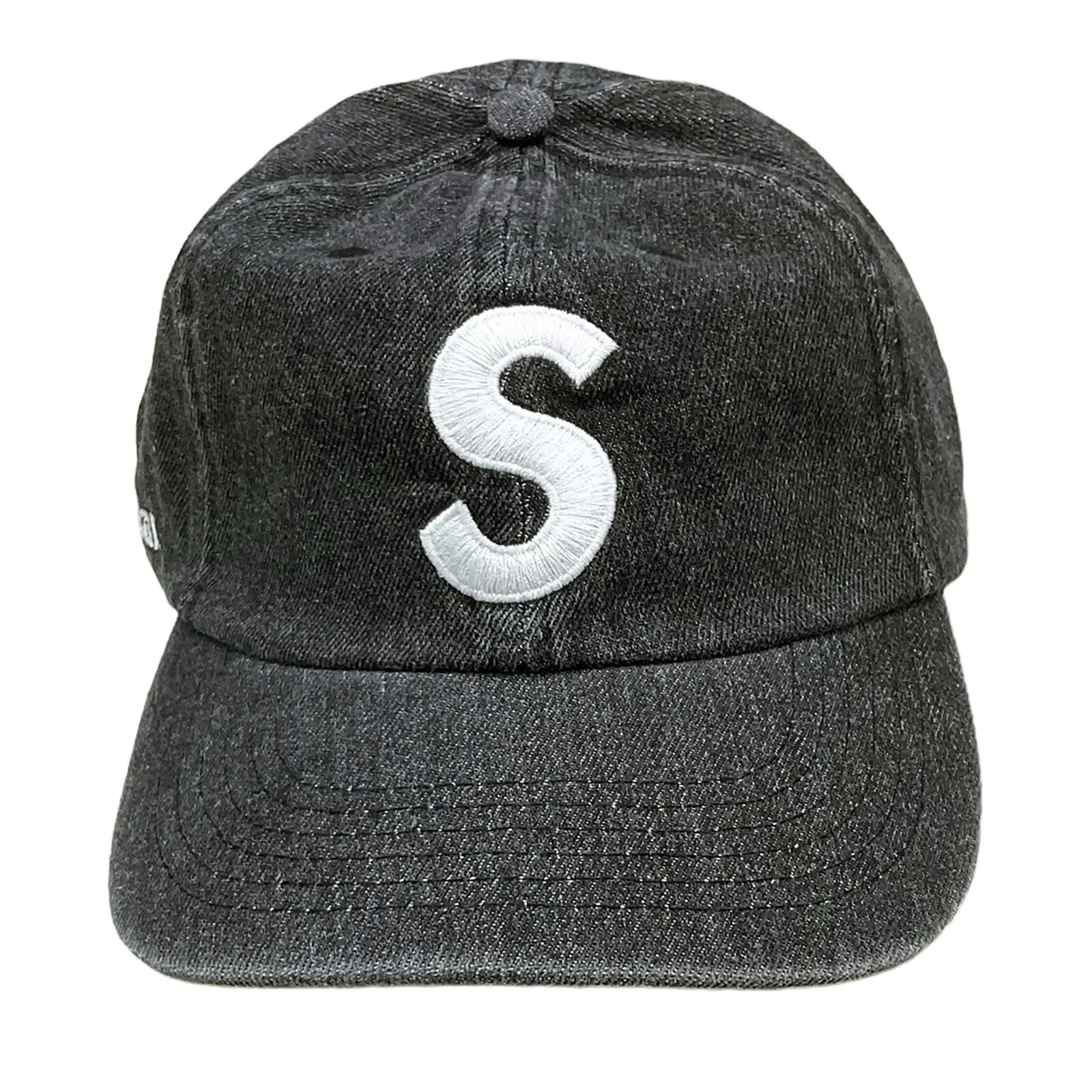 Casquette de camp Supreme SS22 Denim S logo 6 panneaux noire (fabriquée avec kevlar)