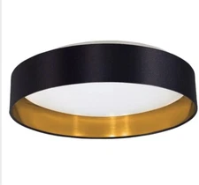 Eglo 31622A Maserlo 16"W 1 Light Round LED Flush Mount Ceiling - Gold "New"