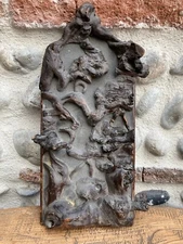 Beautiful 19th Century Expressionist Ostrich Tabernacle Door Wood Folk Art Church