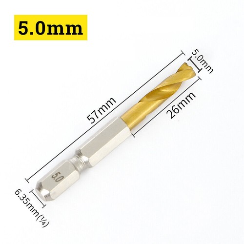 1.5-13mm Handhaben Bohrer Mit 1/4" Sechskantschaft Hss Spiralbohrer Bitaufnahme - Bild 23 von 40