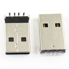 20 Pcs USB 2.0 Type A 4 Pin Male Right Angle DIP PCB Connector For DIY