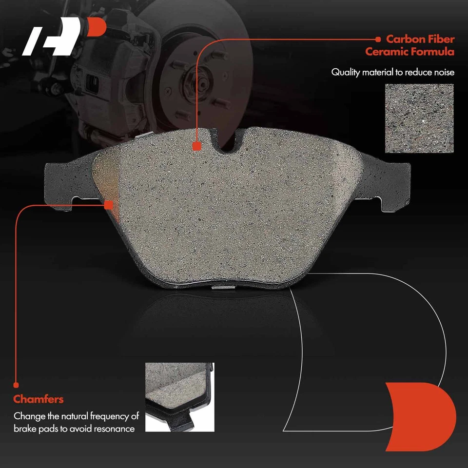 Front Disc Brake Rotors and Ceramic Brake Pads for BMW 335d 335i 335is 335xi X1 - Image 4 of 4