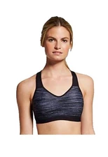 2 Sports Bras XXL Champion Power Shape Medium Support DuoDry 9554 Black Spacedye