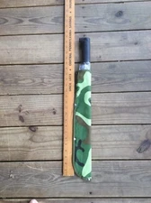 Machete Camouflage Fabric Sheath Black Handle Plastic