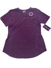 Scrubstar Womens small Supreme V-Neck Antimicrobial NWT Eggplant Purple Stretch