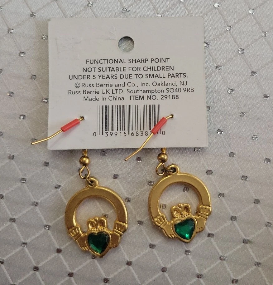 Russ Irish Accents Rhinestone Earrings Surgical Steel - Изображение 3 из 4