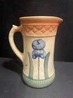 Vintage Art Pottery Stoneware Iris Pitcher Vase McCoy Roseville Majolica Brush