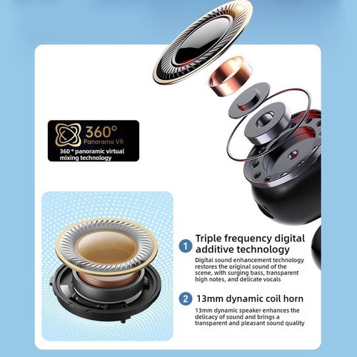 Wireless Headphone Earphones Clip On Bluetooth 5.4 D3O9 Ear Open Earbuds Z0X9 - Zdjęcie 9 z 17
