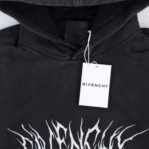 Givenchy Washed Black Embroidered Multi Logo Oversized Hoodie | Size S RRP $2255 - Picture 5 of 11