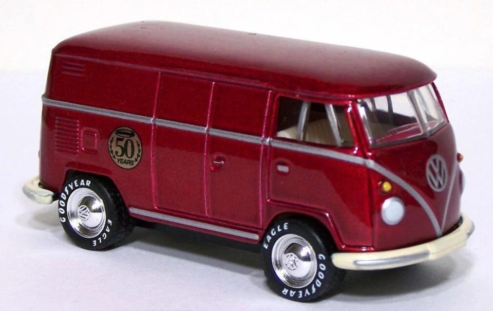 MATCHBOX COLLECTIBLES VW T1 1967 PANNELLO FURGONE 50 ANNI (2001) IMBALLO ORIGINALE/MOC - ROSSO - Immagine 2 di 4