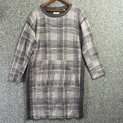 grey knitted jumper dress Women's No Better Time Grey Ribbed Knit Sweater Mini Dress | Size: L