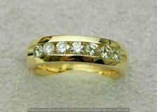 2Ct Round Cut Created Diamond Men's Wedding Band Ring 14k Yellow Gold Plated