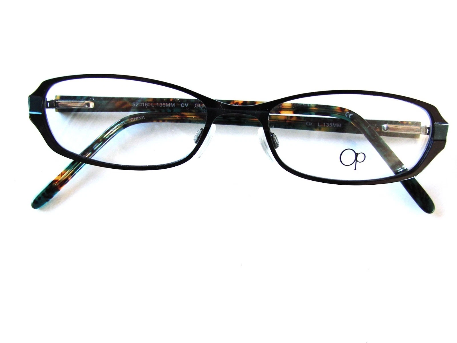 NEW EYEGLASS FRAME OCEAN PACIFIC PETITE OVAL GLASSY BLACK FULL RIM 52 16 135