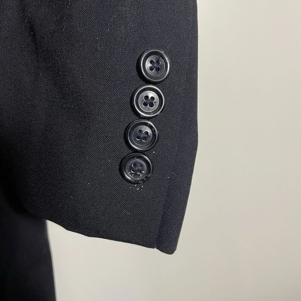 Chaqueta Blazer Jos A Bank Para Hombre 42L Azul Marino Lana Sólida Dos Botones Foto 4 de 4