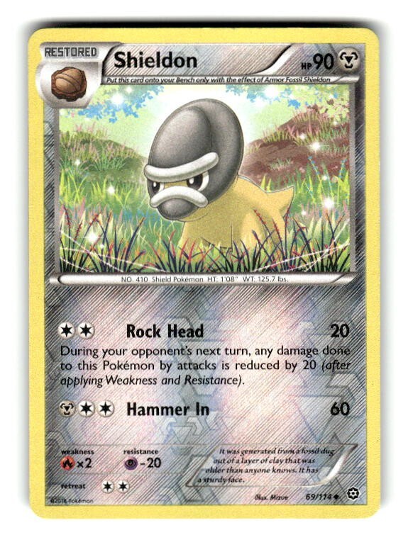 Pokemon XY Steam Siege Shieldon 69/114 Reverse Holo