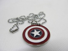 Captain America Shield Logo Marvel Avengers Assemble Metal Necklace UK Seller