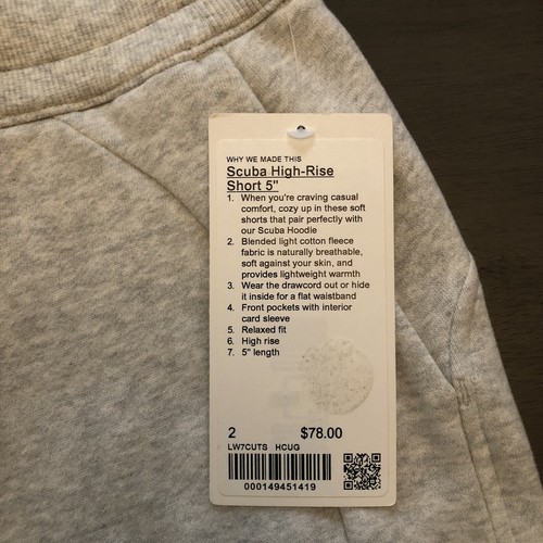 Lululemon Scuba hoch geschnittene Shorts 5" Größe 2 brandneu mit Etikett - Bild 2 von 4